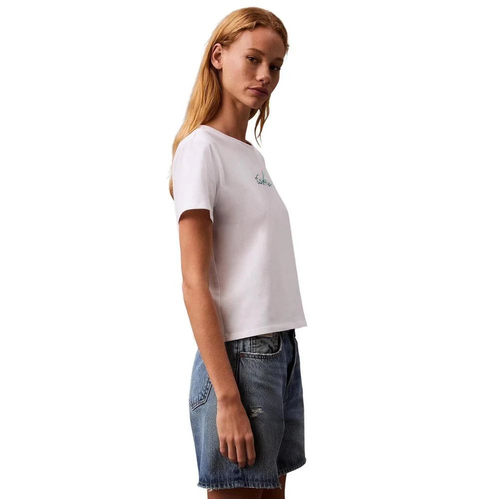 Calvin Klein Jeans White Recycled Cotton T-Shirt - IT44|L