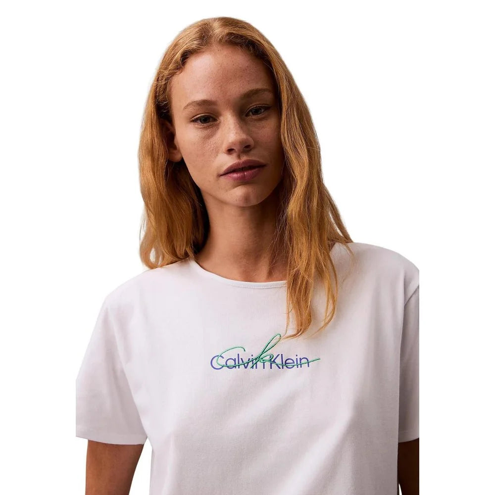 Calvin Klein Jeans White Recycled Cotton T-Shirt - IT44|L