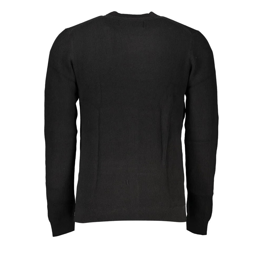 Calvin Klein Sleek Black Crew Neck Sweater with Logo - XL