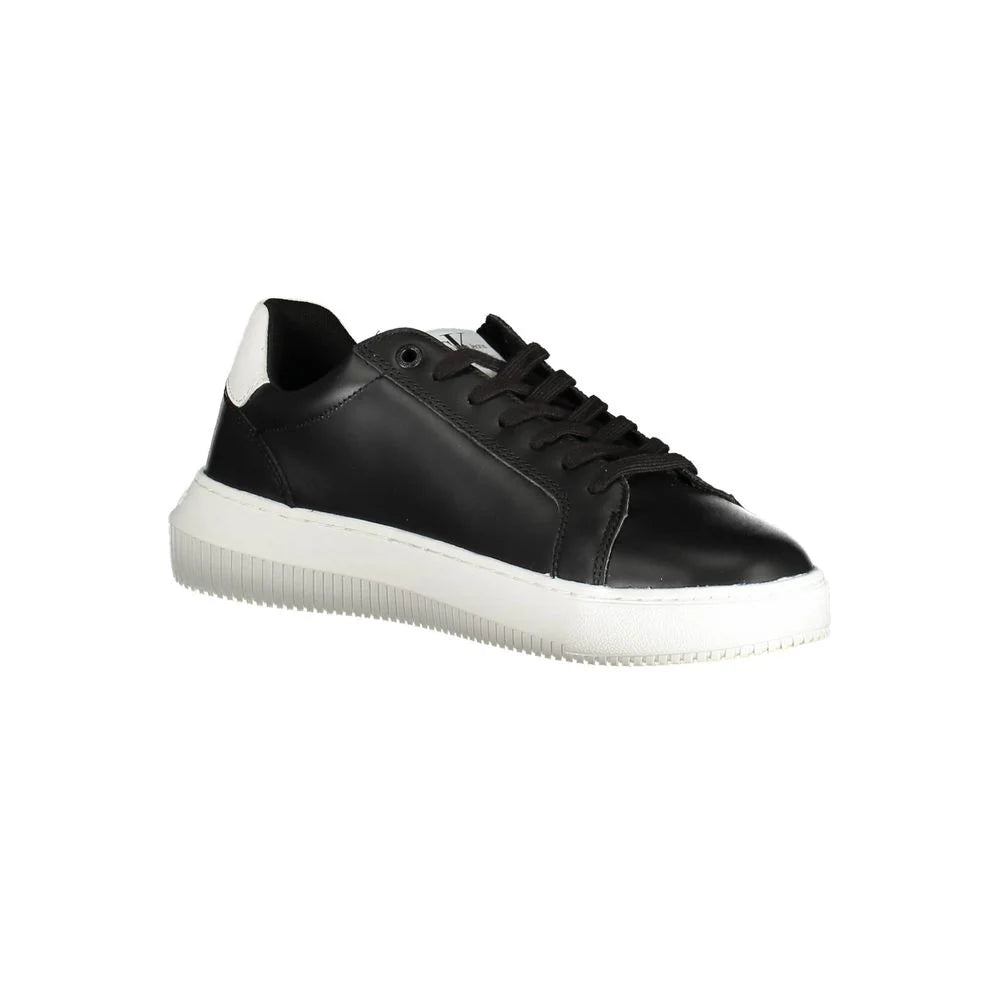 Calvin Klein Sleek Black Lace-Up Sports Sneakers - Sneakers