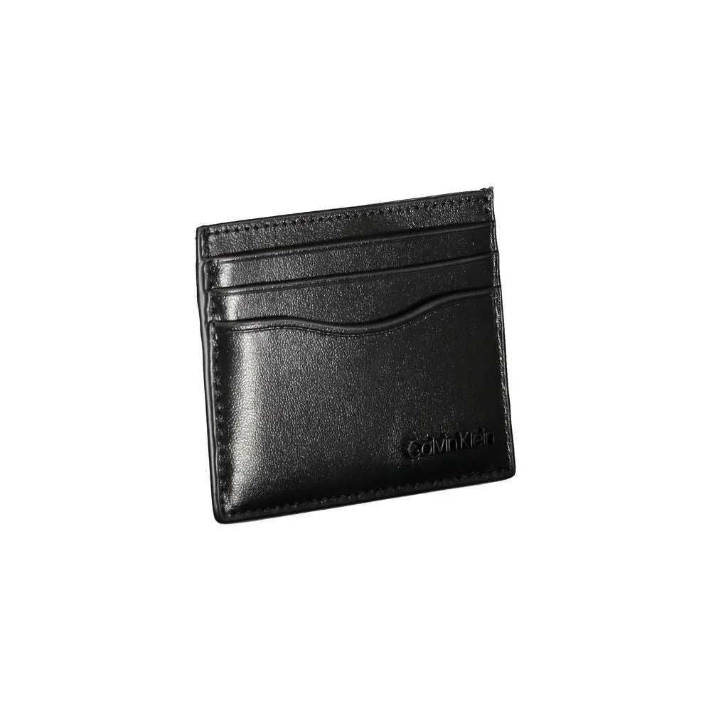 Calvin Klein Sleek Black Leather Card Holder - Card Cases