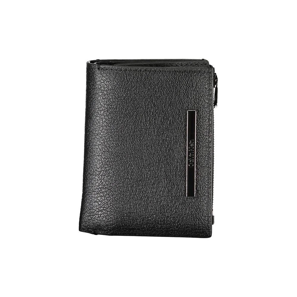 Calvin Klein Sleek Black Leather Wallet with Coin Purse - Wallets