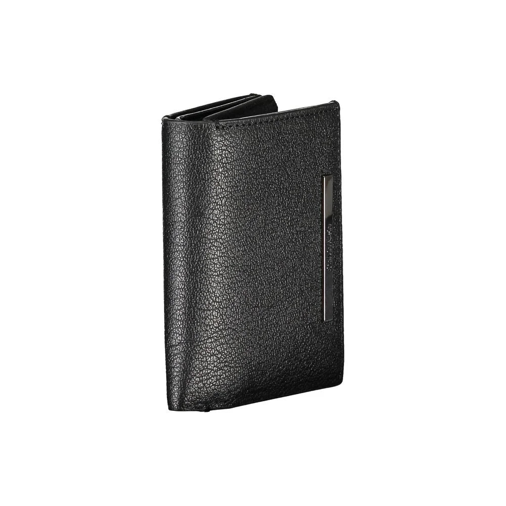 Calvin Klein Sleek Black Leather Wallet with Coin Purse - Wallets