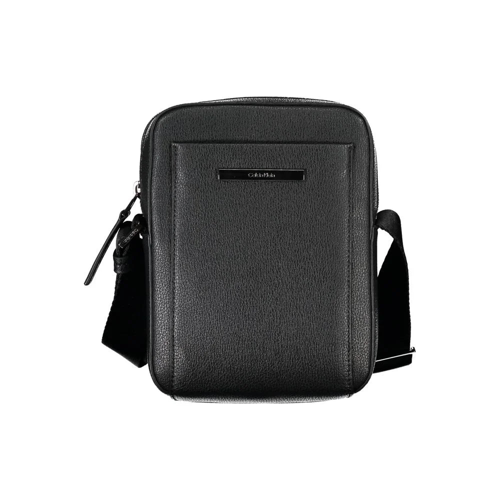 Calvin Klein Sleek Black Shoulder Bag with Logo Detail - Cross Body Bags