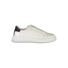 Calvin Klein Sleek White Contrast Lace-Up Sneakers - Sneakers