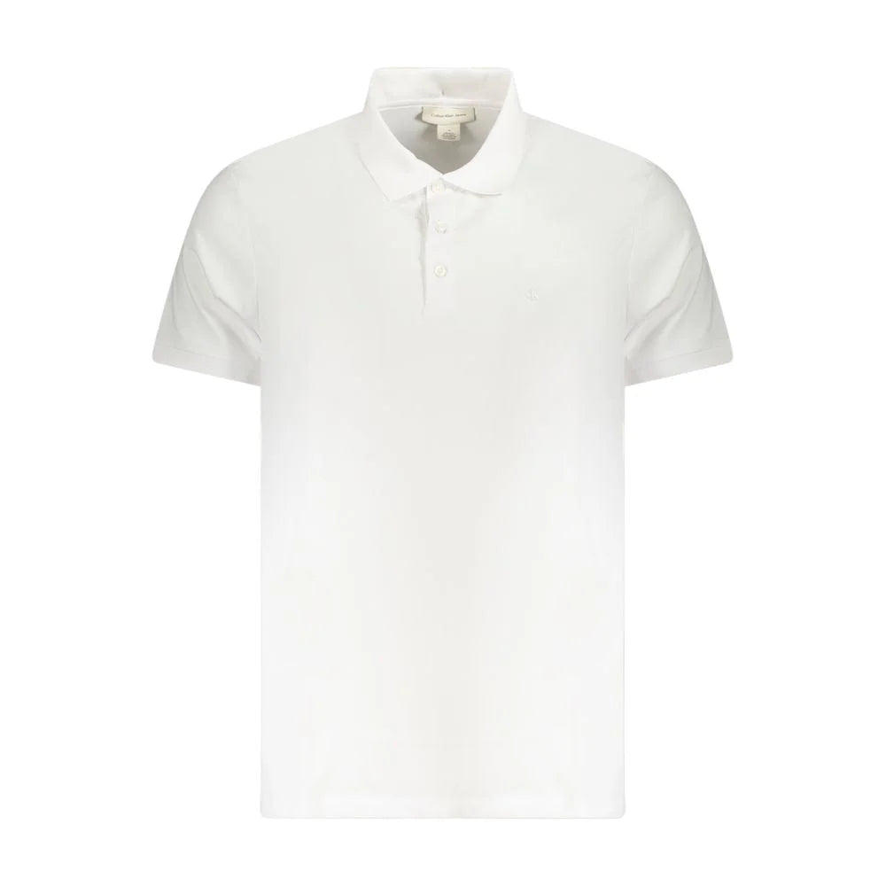 Calvin Klein White Cotton Men Polo Shirt - Polos