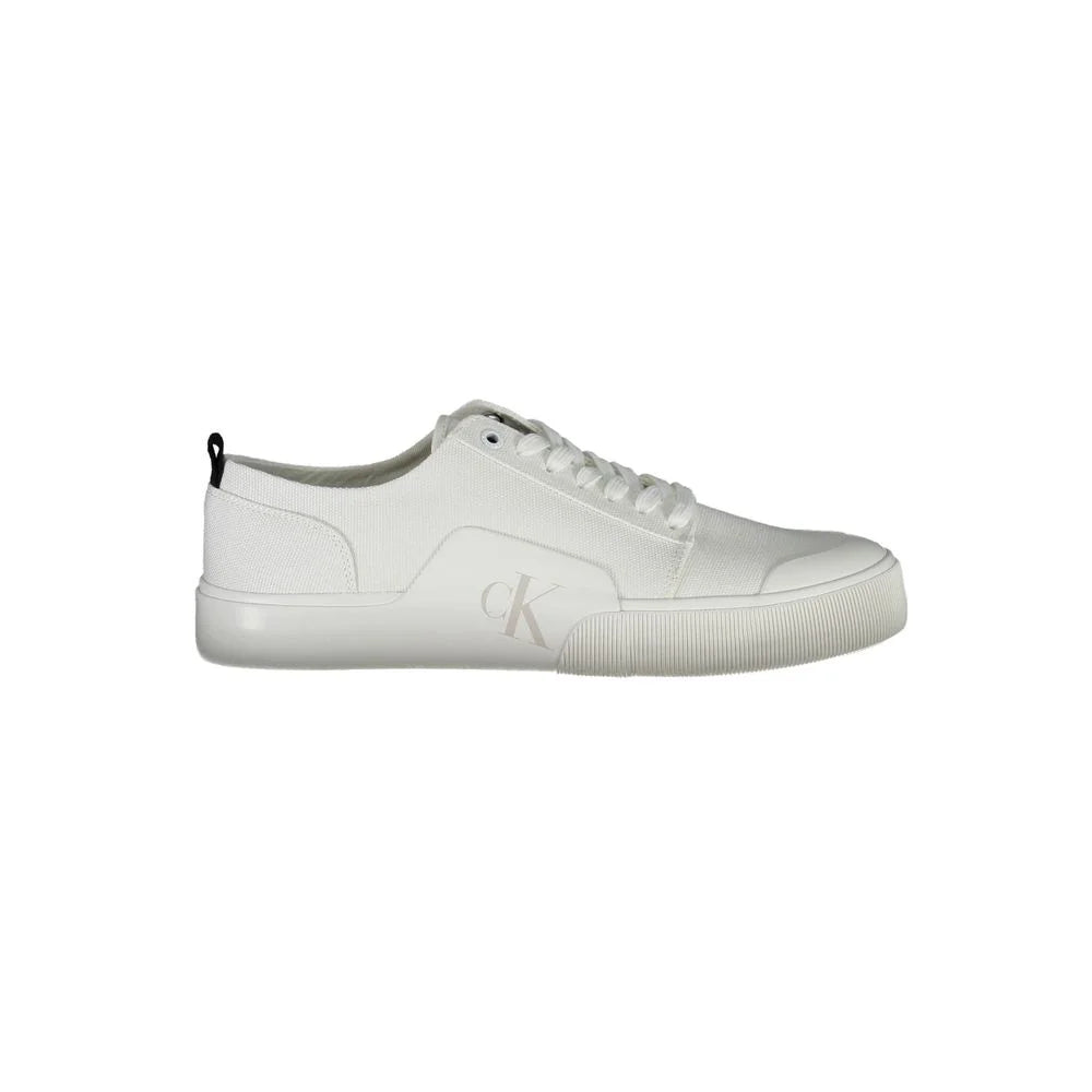 Calvin Klein White Cotton Men Sneaker - Sneakers