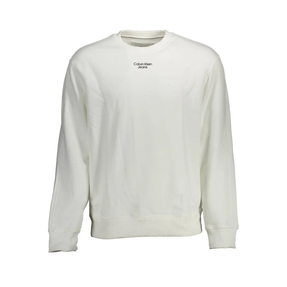 Calvin Klein White Cotton Men Sweater - Sweatshirts