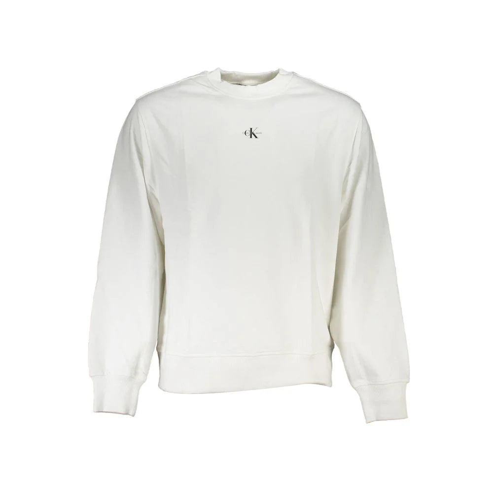 Calvin Klein White Cotton Men Sweater - Sweatshirts