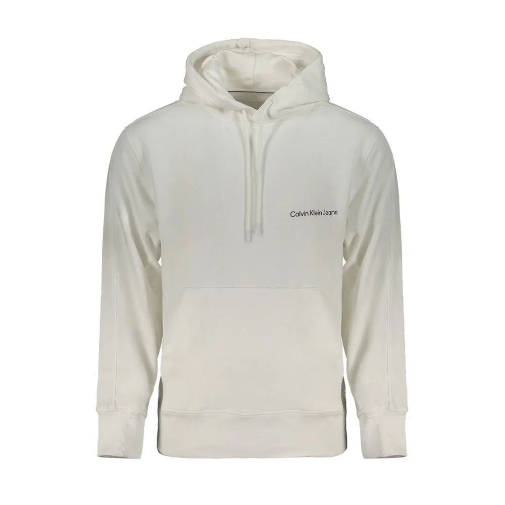 Calvin Klein White Cotton Men Sweater with Hood - Hoodies