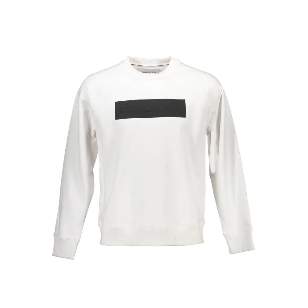 Calvin Klein White Cotton Men Sweater - XL - Sweatshirts