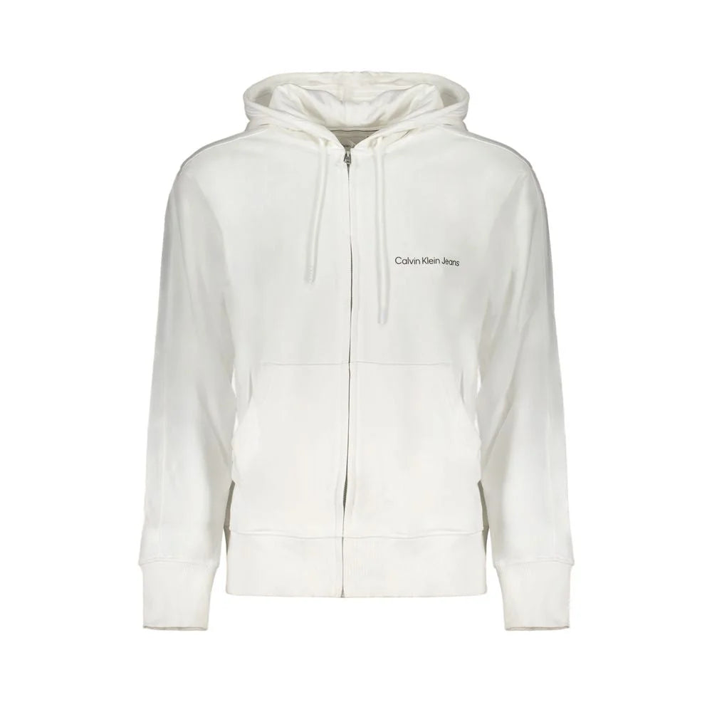 Calvin Klein White Cotton Men’s Hooded Sweater - Hoodies