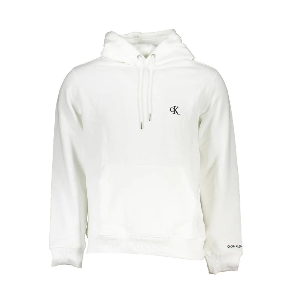 Calvin Klein White Cotton Men’s Hooded Sweater - Hoodies