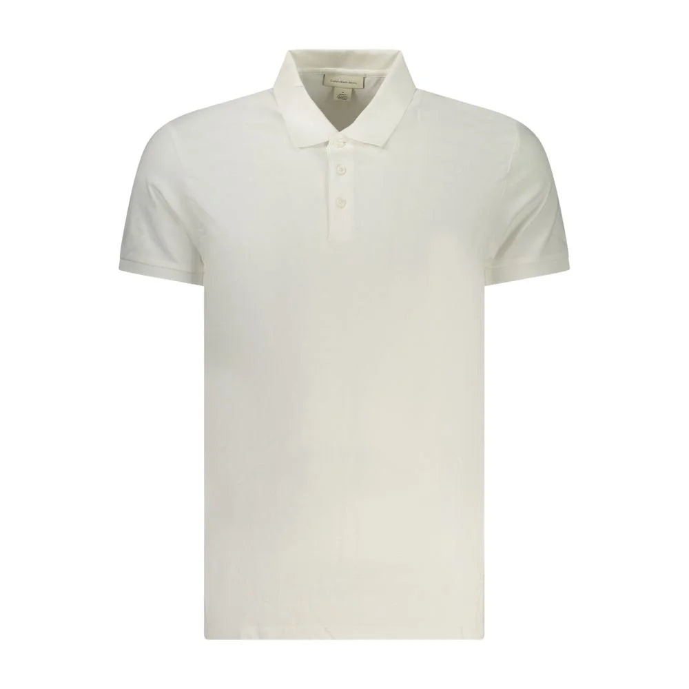 Calvin Klein White Cotton Polo Shirt