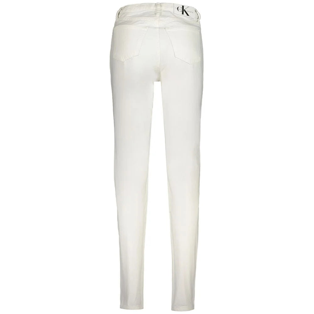 Calvin Klein White Cotton Women Jeans - W25 | L32 - Jeans