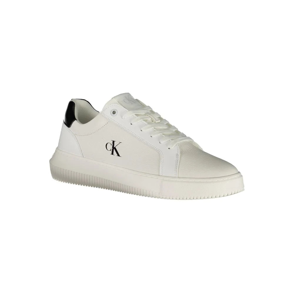Calvin Klein White Leather Men Sneaker - Sneakers