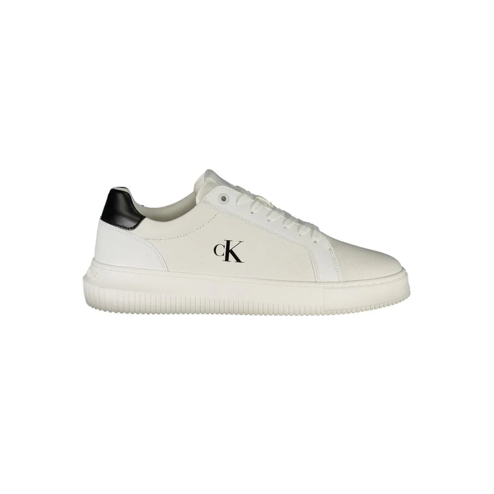 Calvin Klein White Leather Men Sneaker - Sneakers