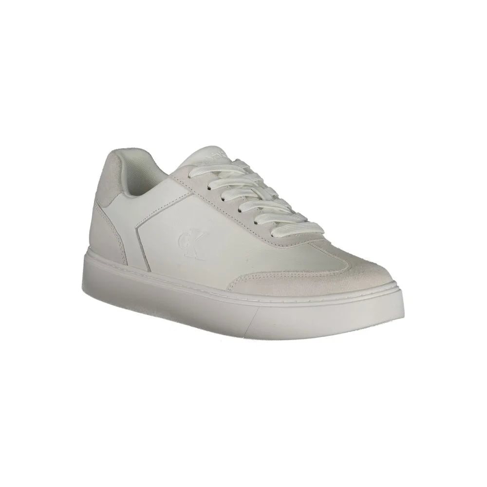Calvin Klein White Leather Men Sneaker - Sneakers