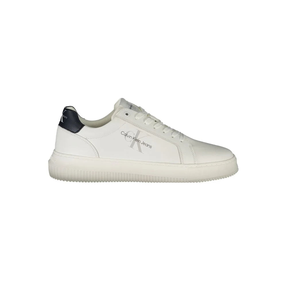Calvin Klein White Leather Men Sneaker - Sneakers