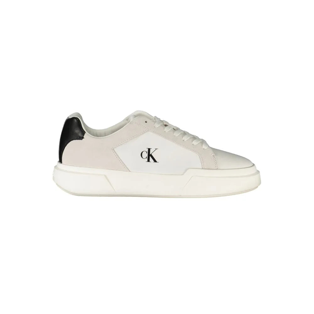 Calvin Klein White Leather Men Sneaker - Sneakers