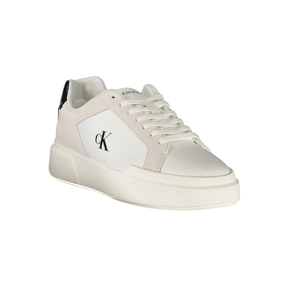 Calvin Klein White Leather Men Sneaker - Sneakers