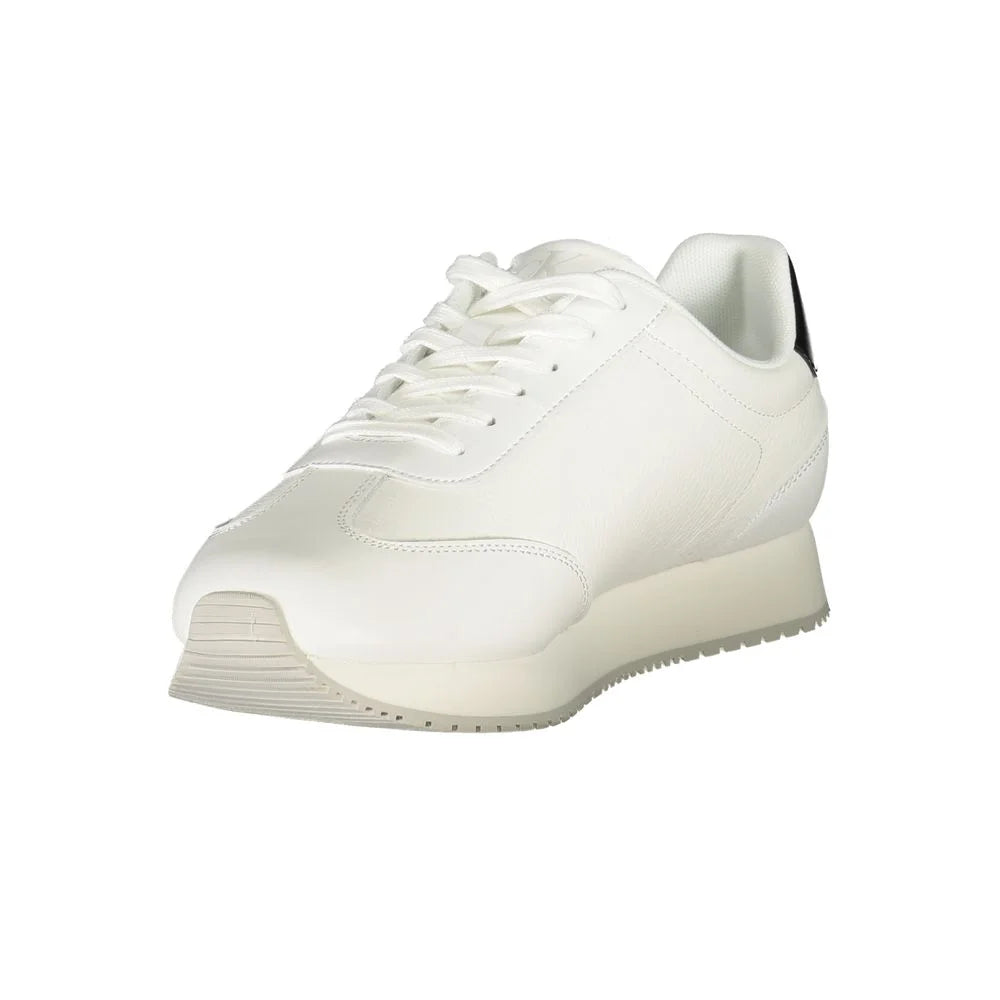 Calvin Klein White Leather Men Sneaker - Sneakers