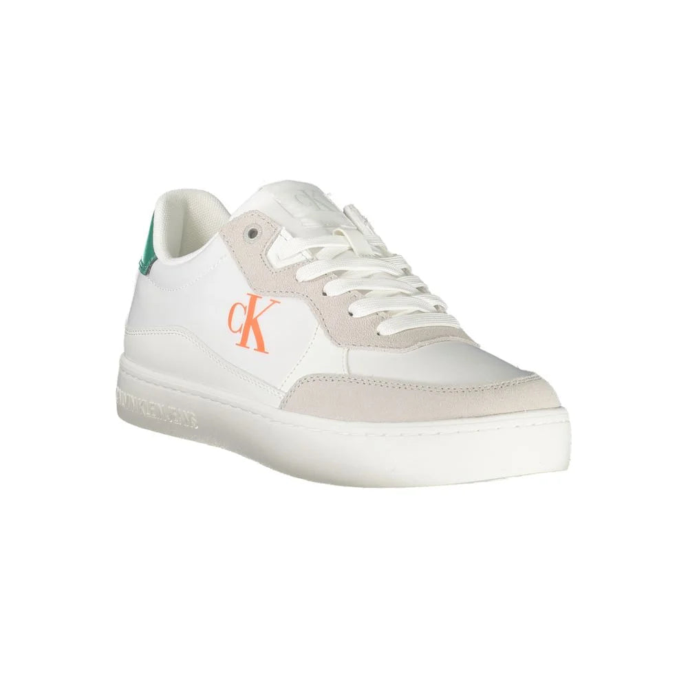 Calvin Klein White Leather Men Sneaker - Sneakers