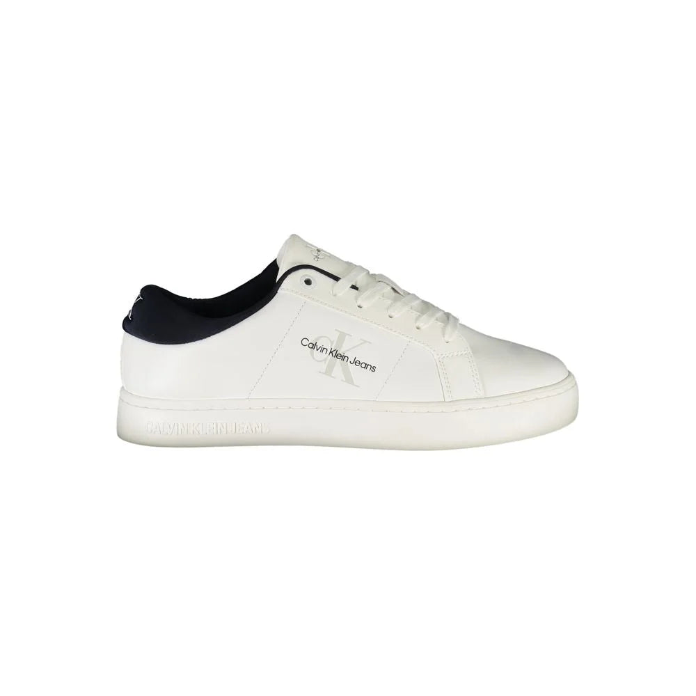 Calvin Klein White Leather Men Sneaker - Sneakers