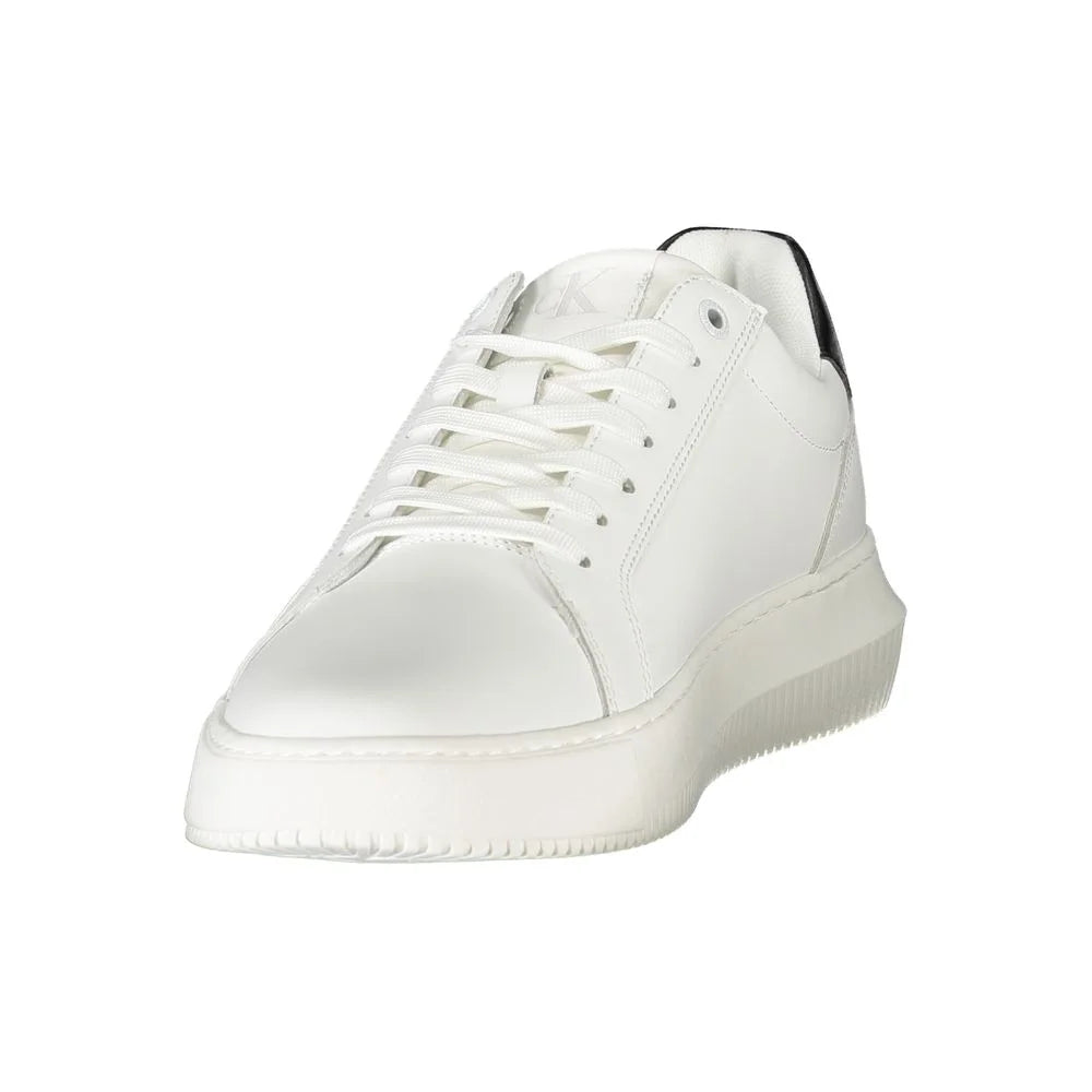 Calvin Klein White Leather Men Sneaker - Sneakers