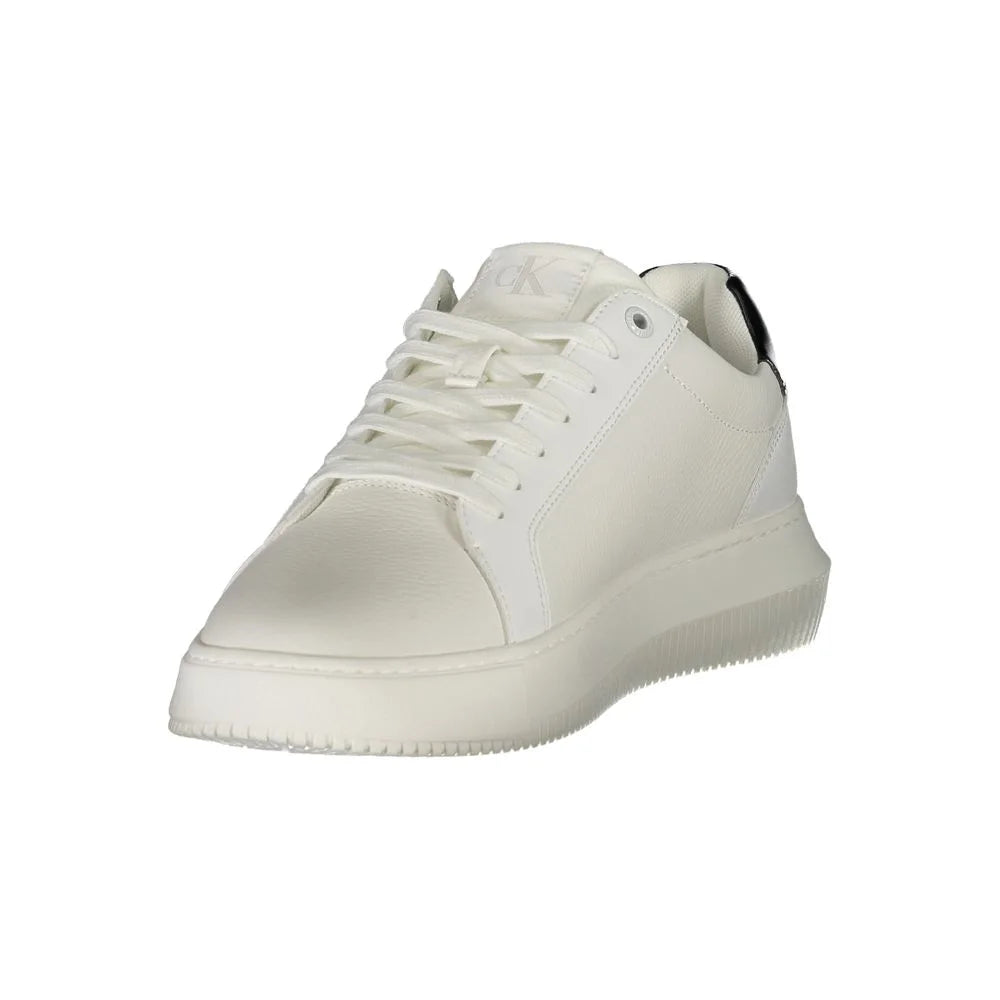 Calvin Klein White Leather Men Sneaker - Sneakers