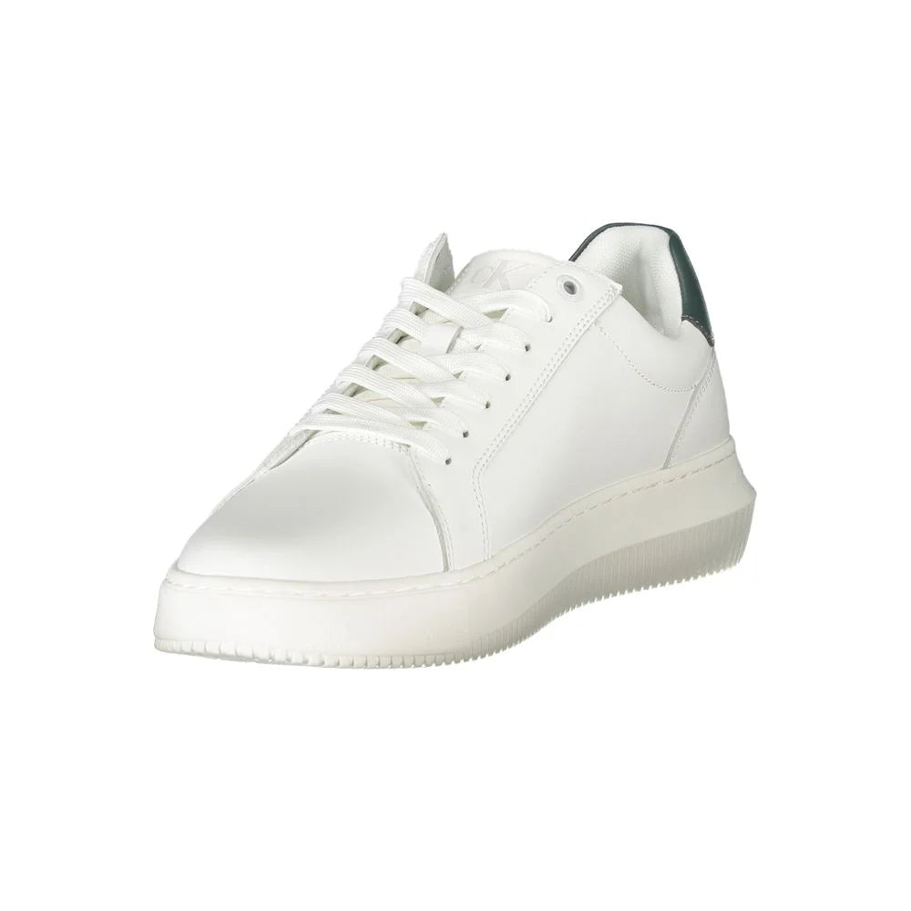Calvin Klein White Leather Men Sneaker - Sneakers