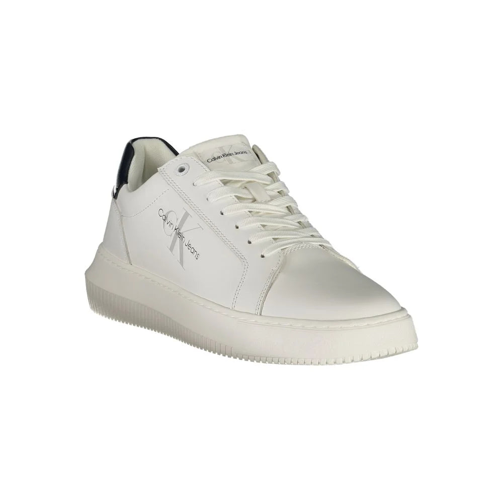 Calvin Klein White Leather Men Sneaker - Sneakers