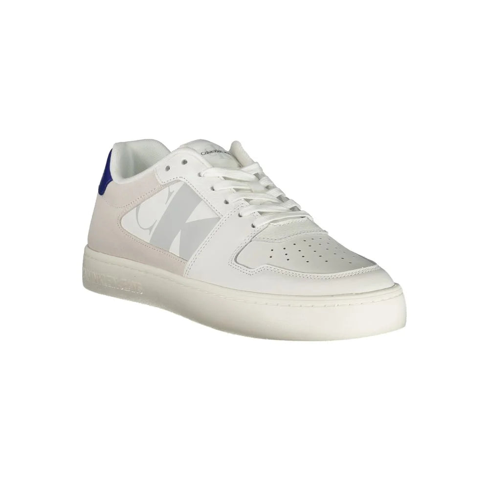 Calvin Klein White Leather Mens Sneaker - Sneakers