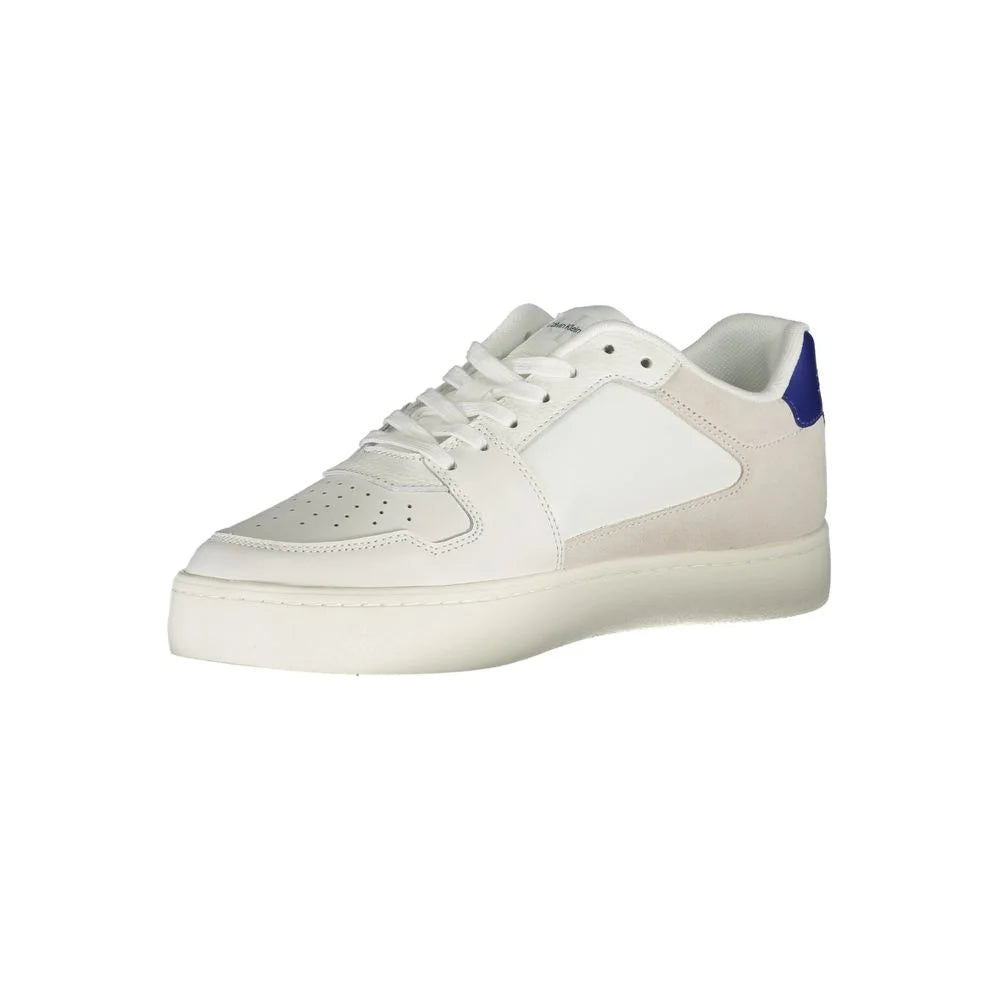 Calvin Klein White Leather Mens Sneaker - Sneakers