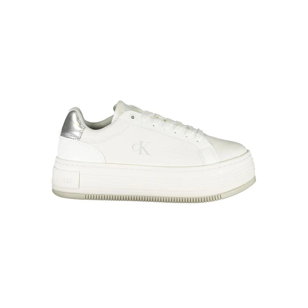 Calvin Klein White Leather Women Sneaker - Sneakers