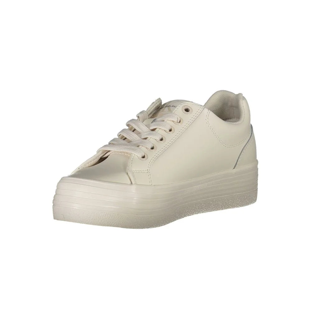 Calvin Klein White Polyester Sneaker - EU40/US10 - Sneakers
