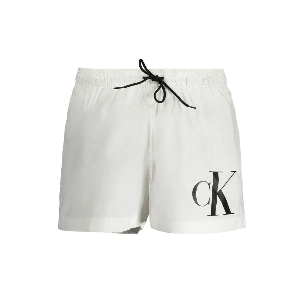 Calvin Klein White Polyester Swimwear - M - Swim Boxers