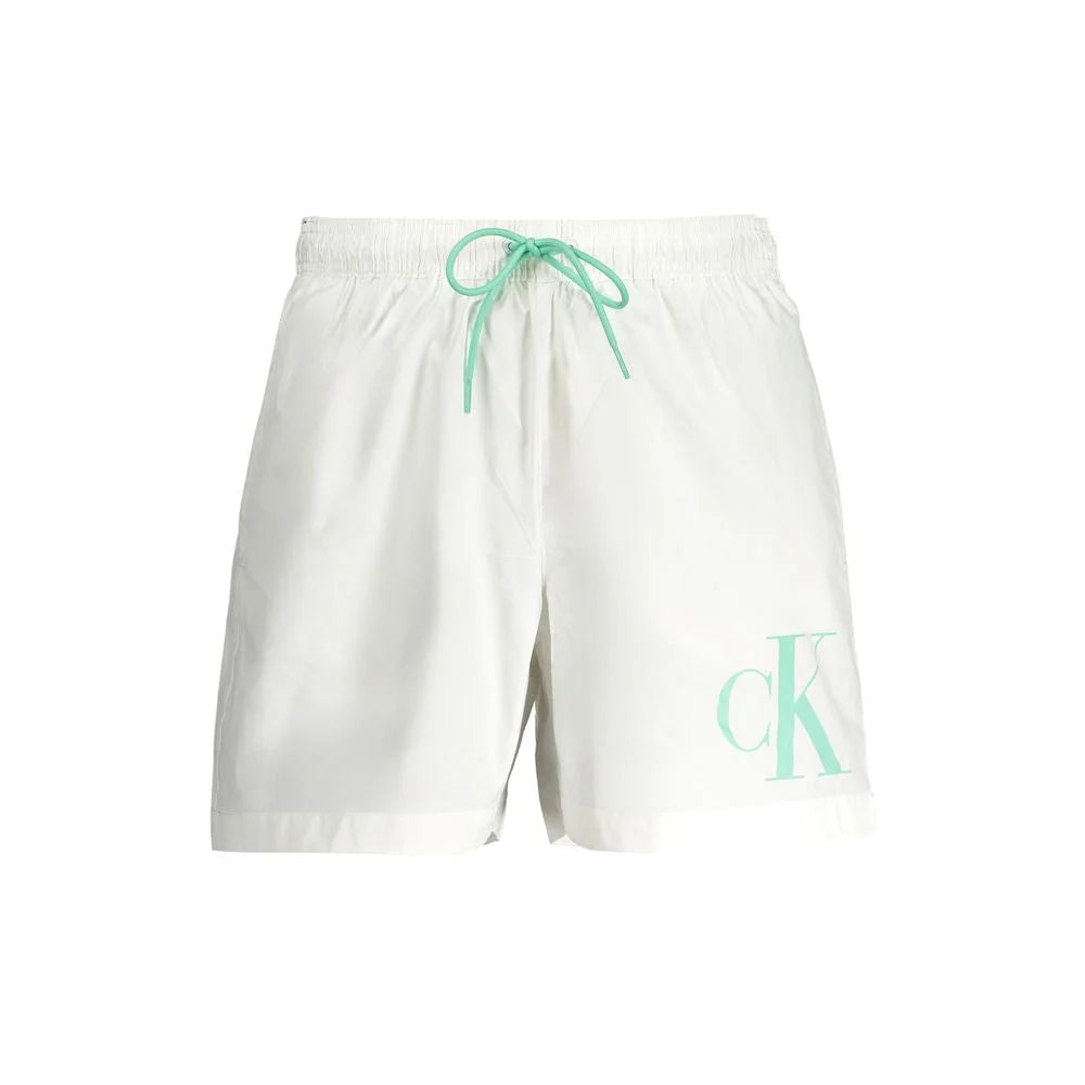 Calvin Klein White Polyester Swimwear - S - Swim Boxers