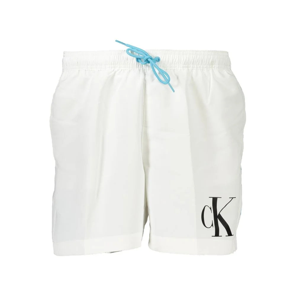 Calvin Klein White Polyester Swimwear - Swim Boxers