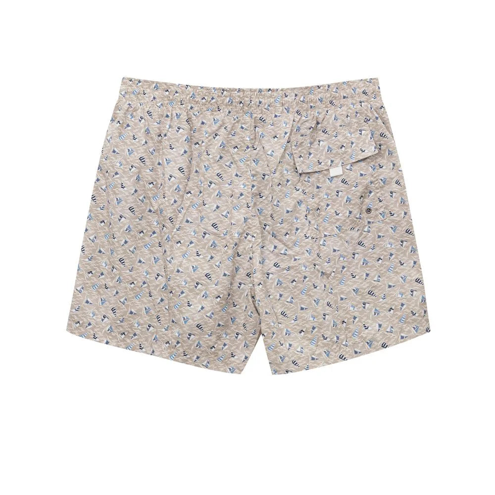 Canali Beige Polyester Swim Short - Swim Boxers