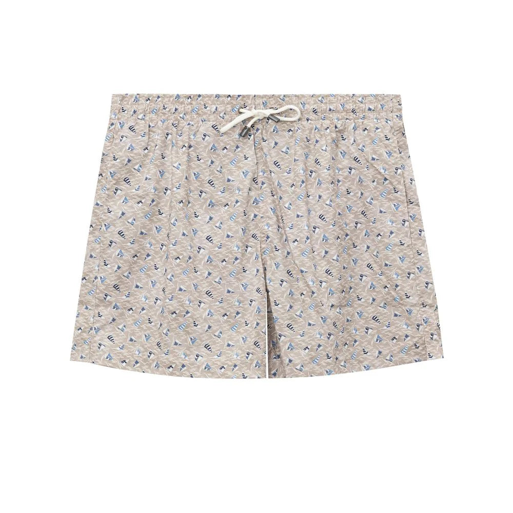 Canali Beige Polyester Swim Short - Swim Boxers