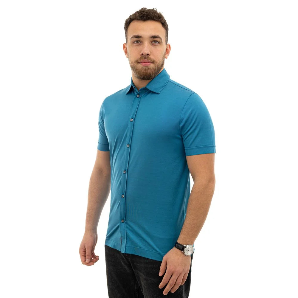 Canali Blue Cotton Shirt - IT50 | L - Shirts