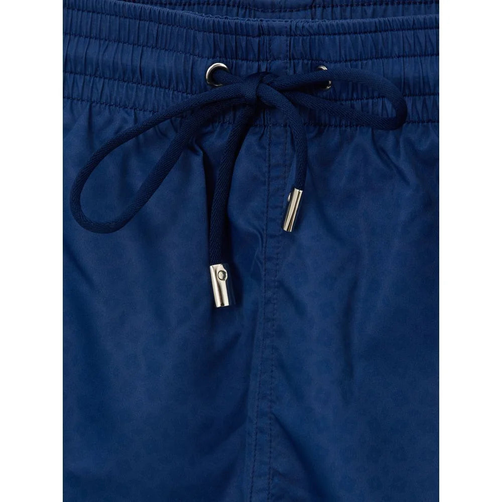 Canali Blue Polyester Swim Short - M