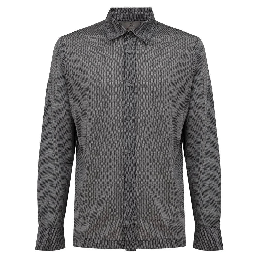 Canali Gray Cotton Shirt - IT50 | L