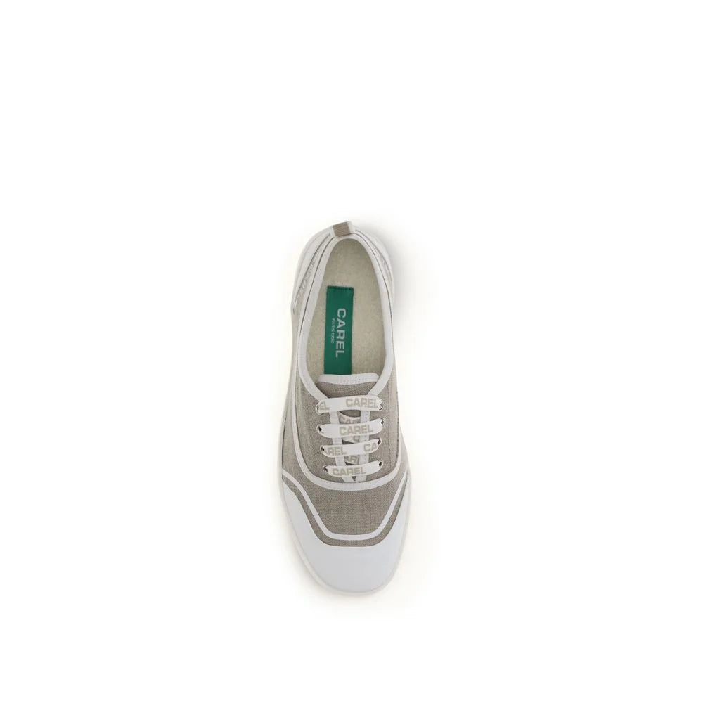 Carel Paris Beige Cotton Low Top Sneakers