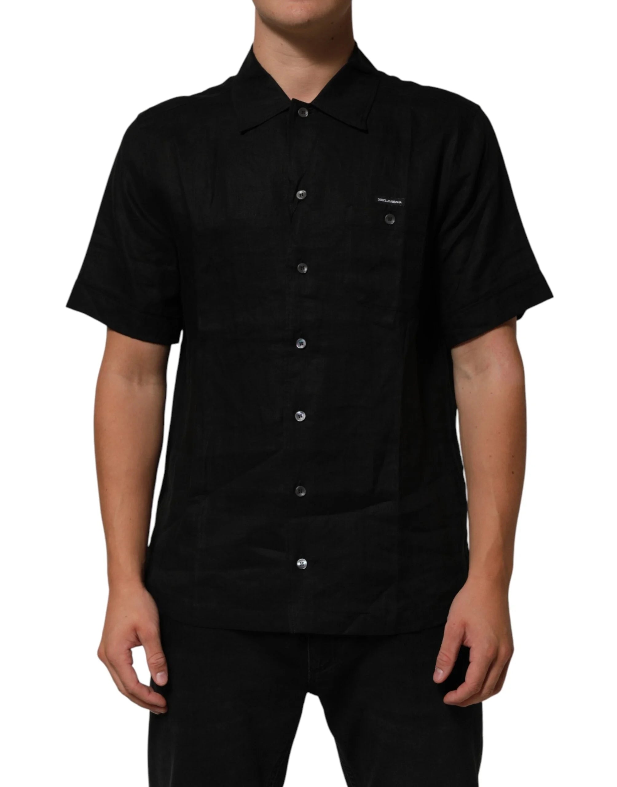 Carhartt Wip Black Linen Collared Short Sleeve Polo Shirt - IT38 | XS