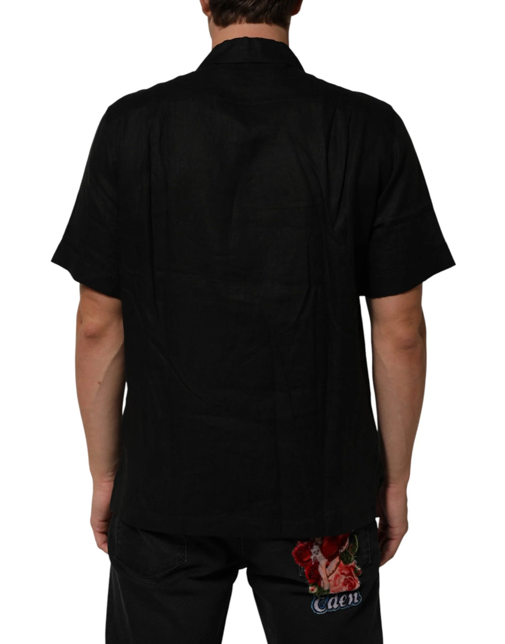 Carhartt Wip Black Linen Collared Short Sleeve Polo Shirt - IT38 | XS