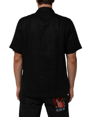 Carhartt Wip Black Linen Collared Short Sleeve Polo Shirt - IT38 | XS