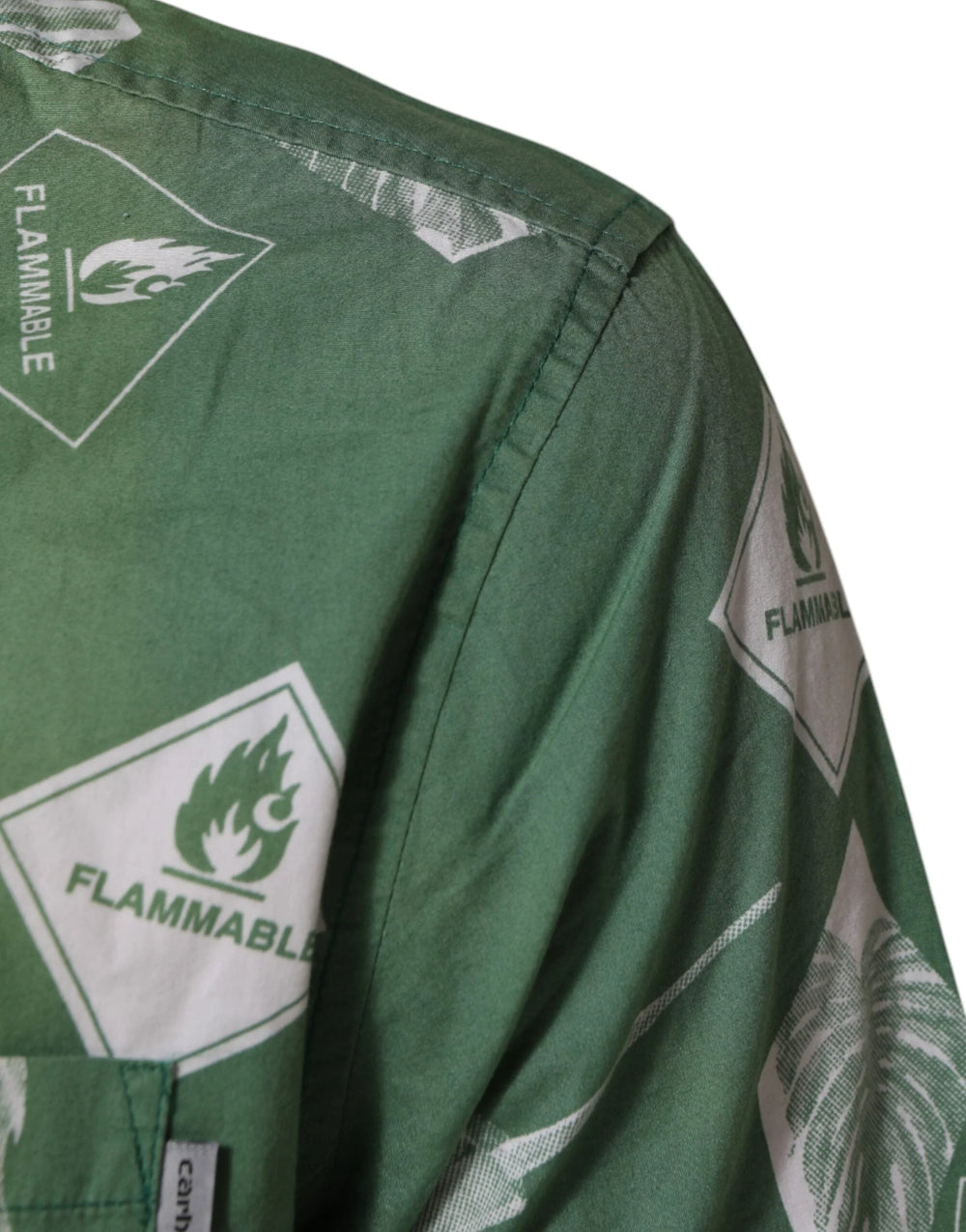 Carhartt Wip Green Printed Cotton Collared Short Sleeves Polo Shirt - M - Polos