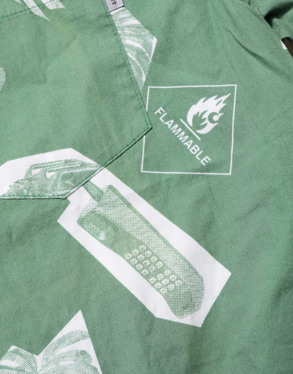 Carhartt Wip Green Printed Cotton Collared Short Sleeves Polo Shirt - M - Polos